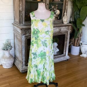 CAILAN'D MILANO ITALY LUXURY PURE SILK DRESS 50 US LARGE EXCELLENT